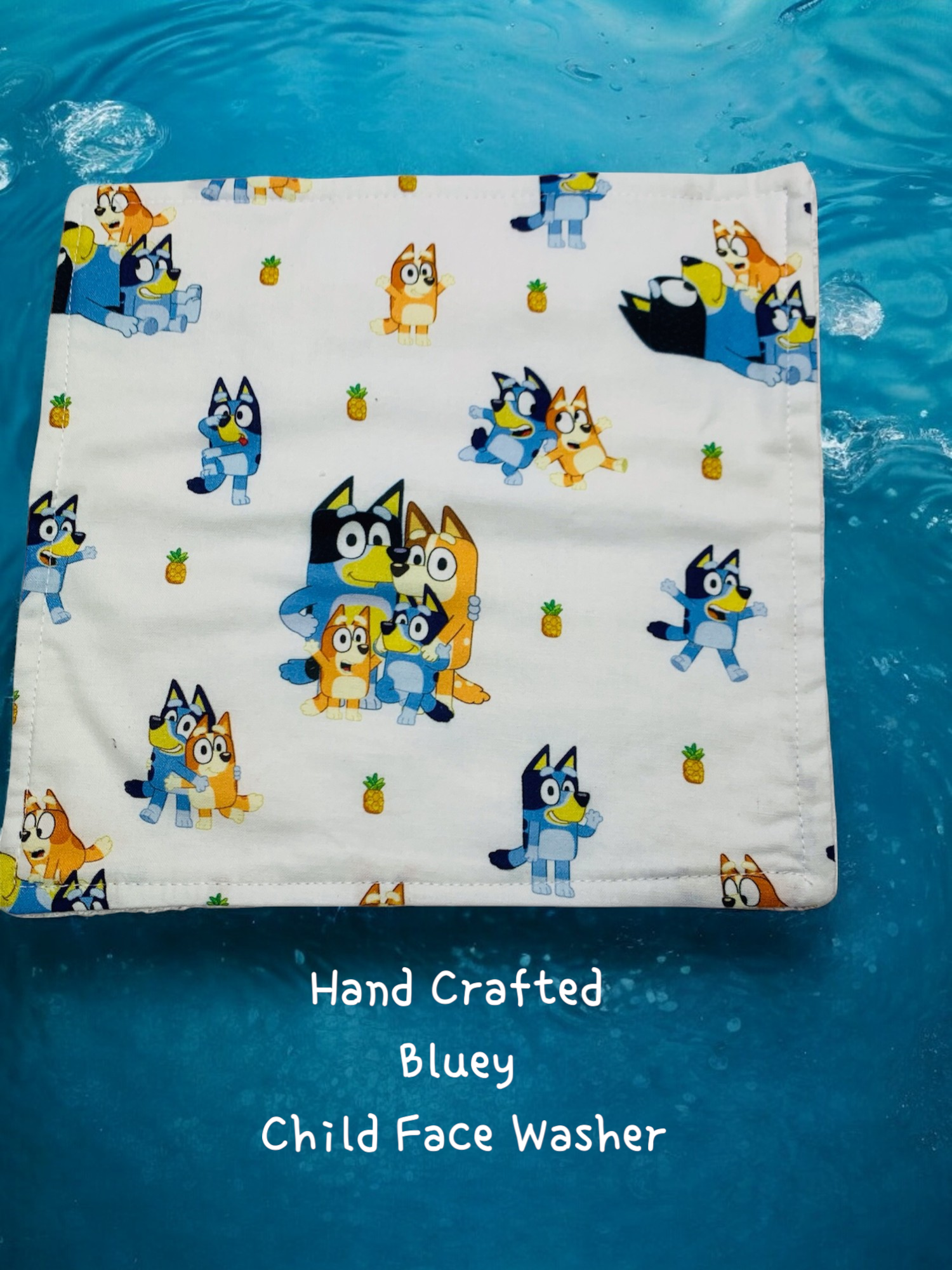 Character Print Wash Cloth - Soft White Towelling