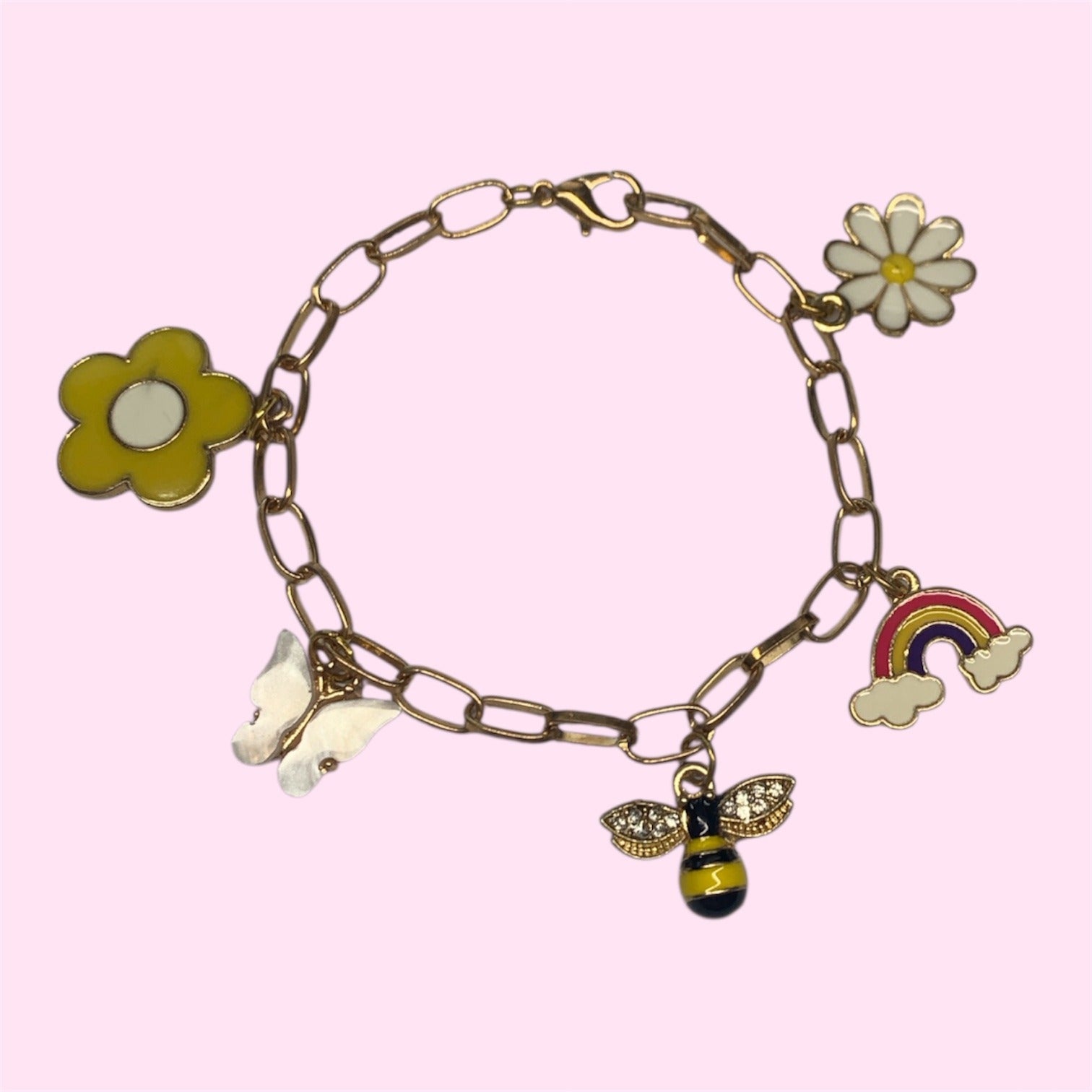 Gold Metal Charm Bracelet Charms