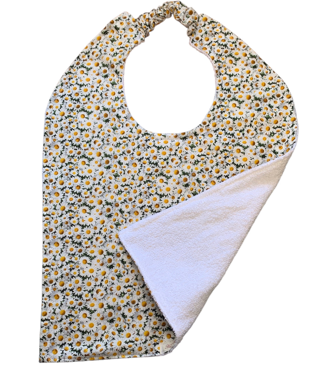 Handmade Adult Bib – Fun Prints, Cotton Front & Toweling Back, Elastic Neckband