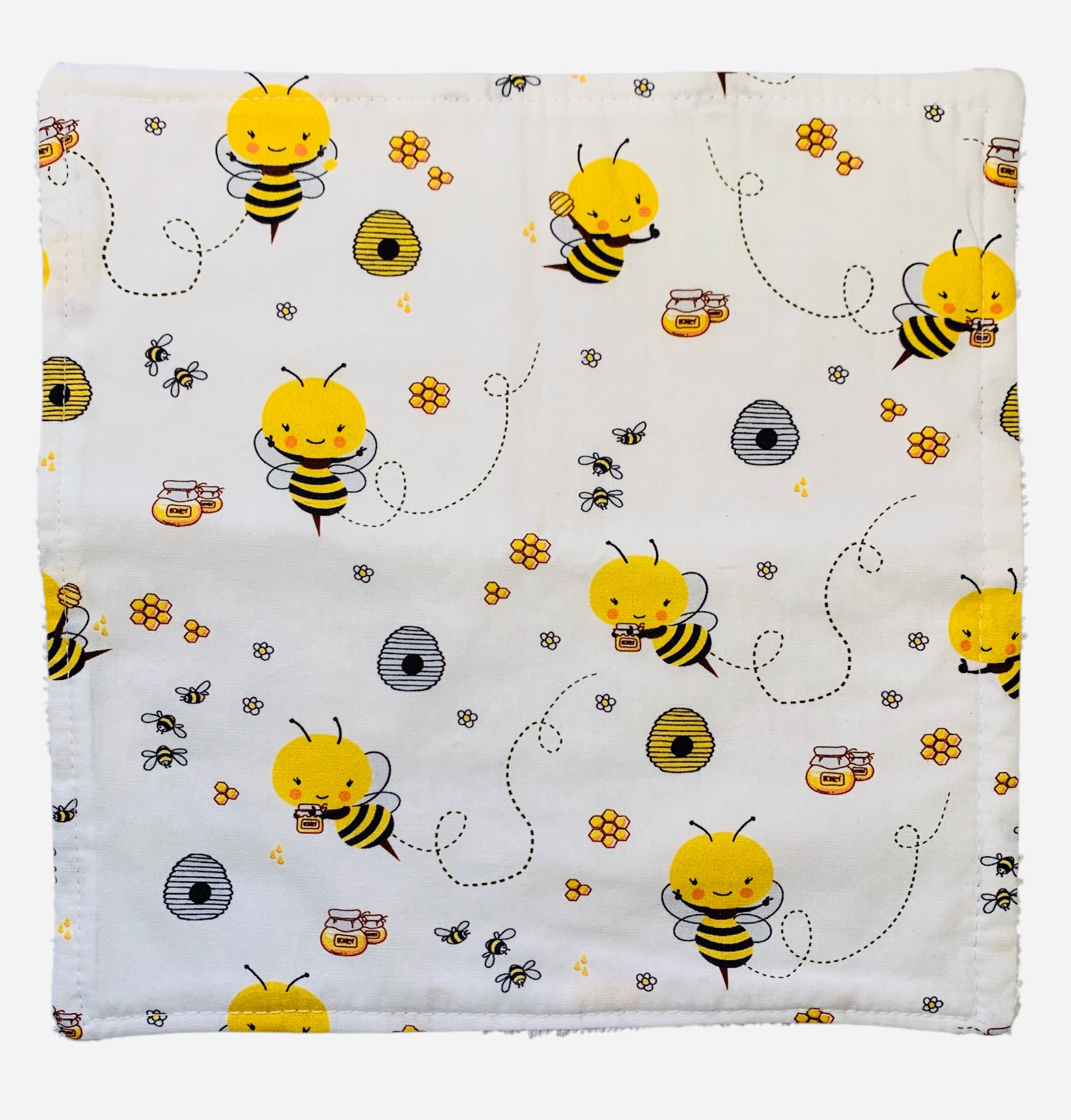 Character Print Wash Cloth - Soft White Towelling