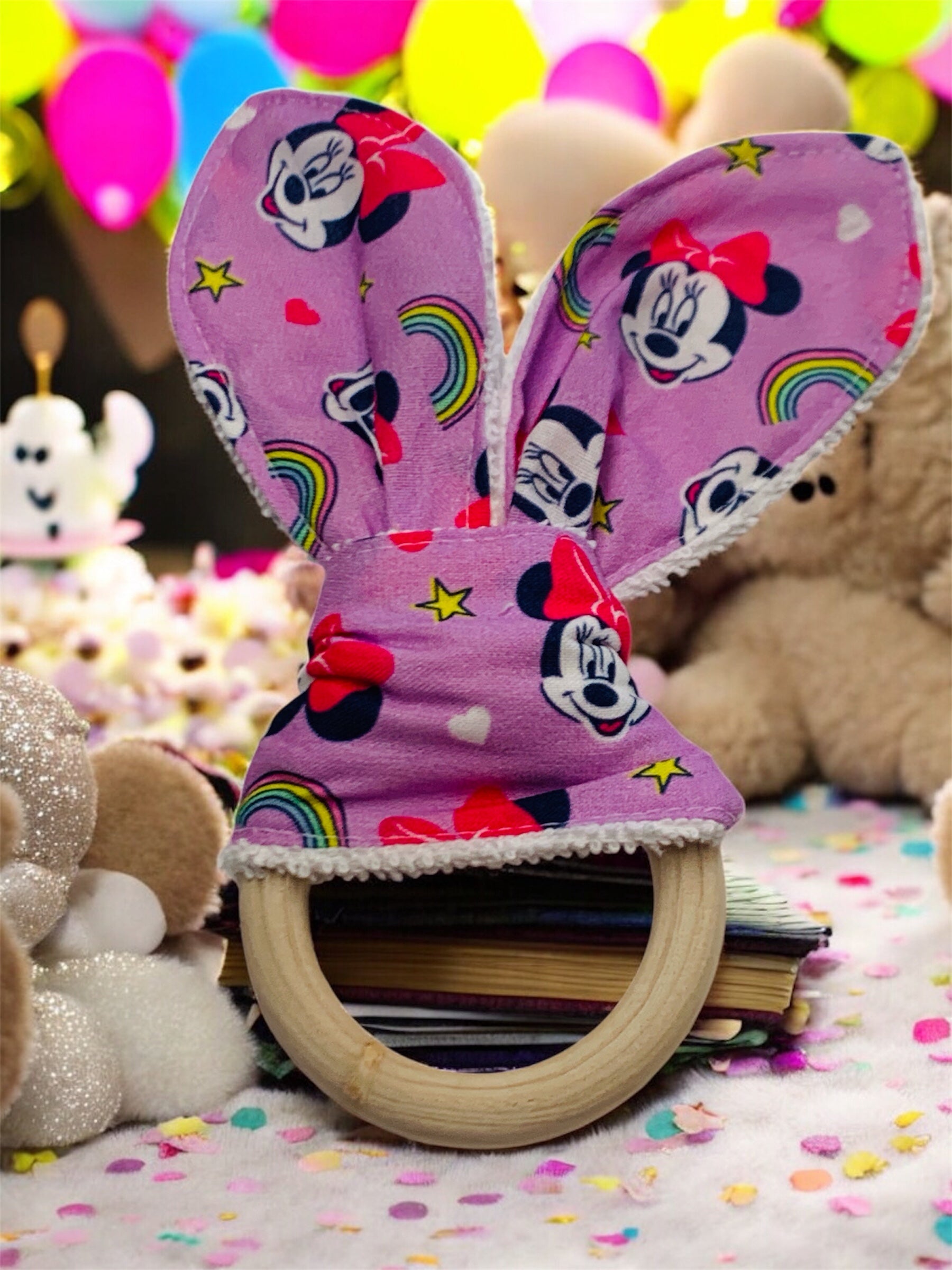 Wooden Bunny Ears Teething Ring