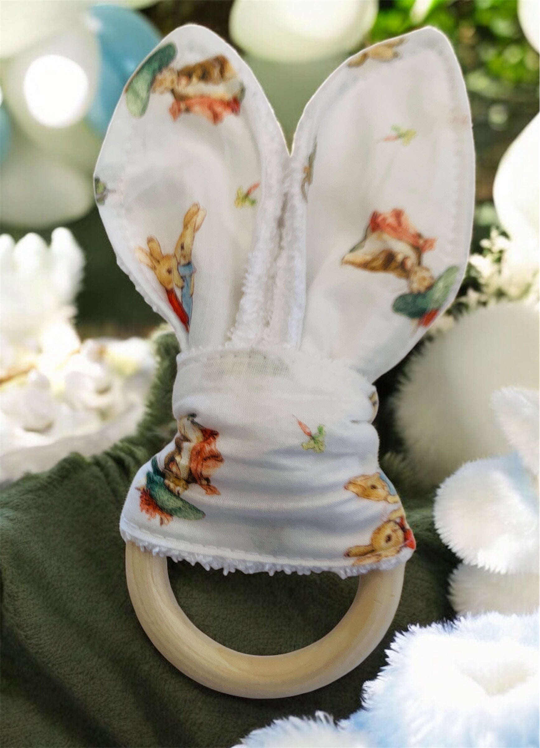Wooden Bunny Ears Teething Ring