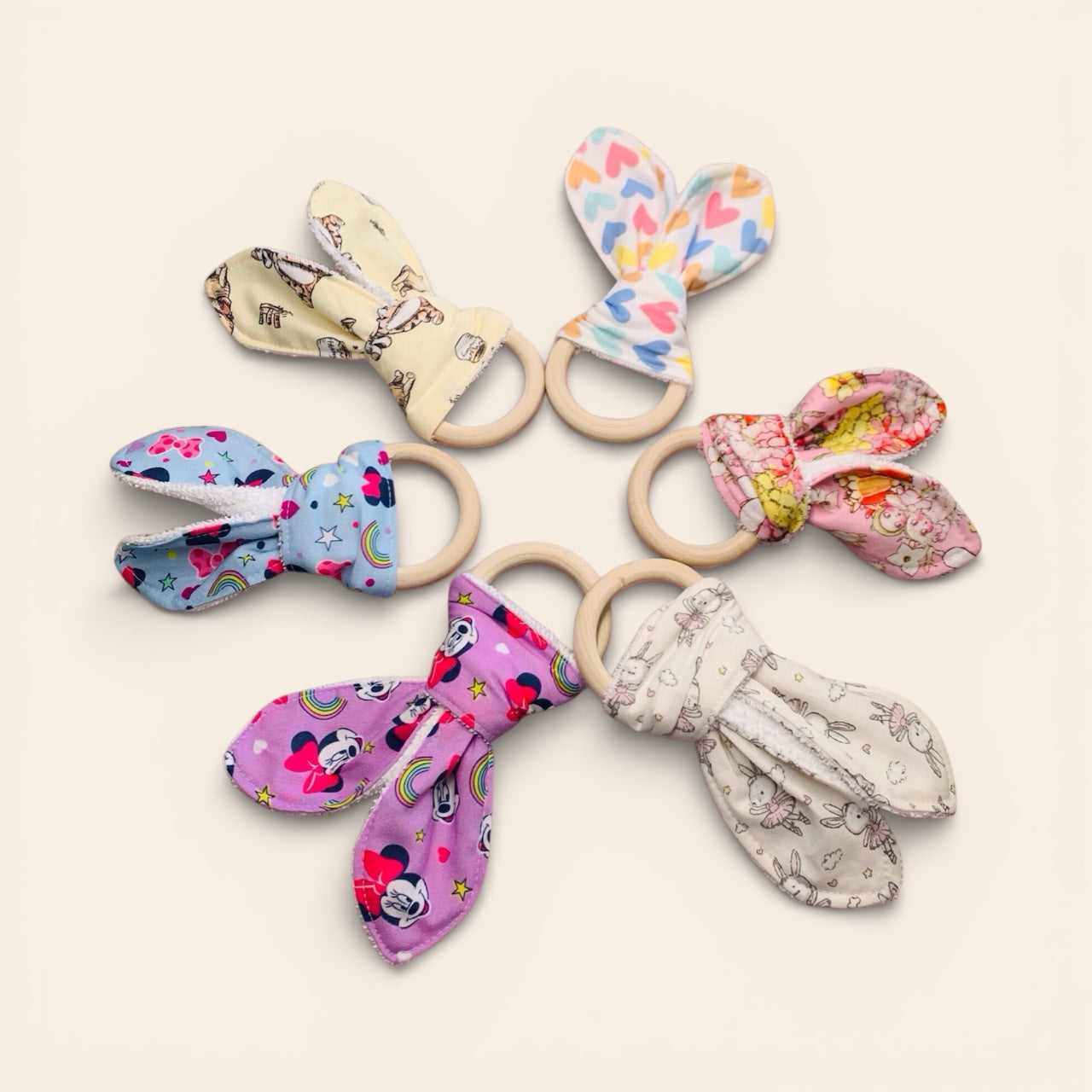 Wooden Bunny Ears Teething Ring