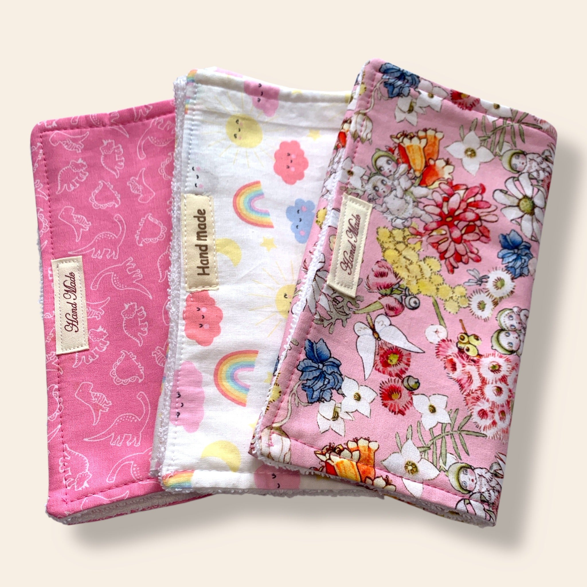 Set of 3 Baby Burp Cloths - Gift Set