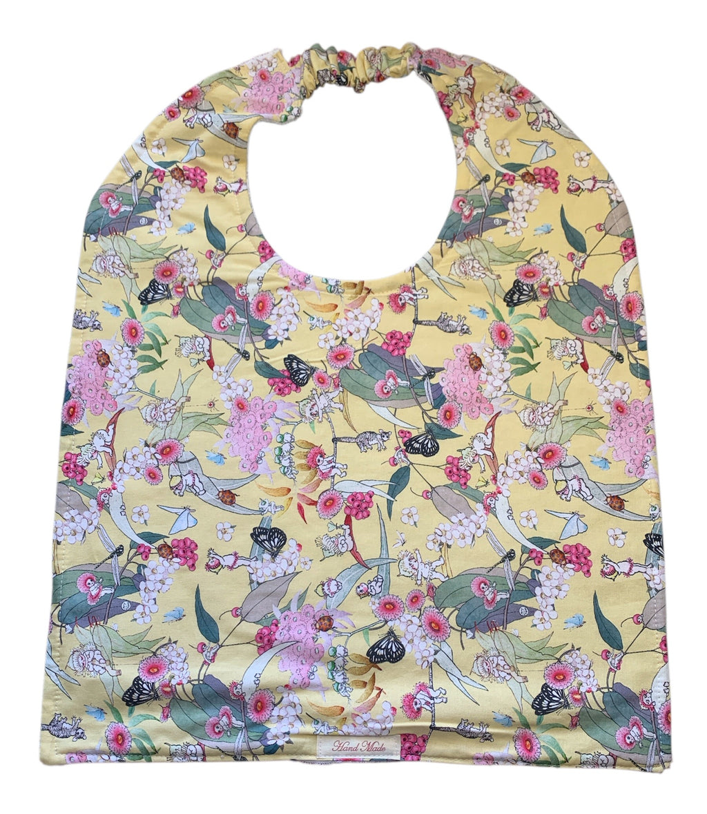 Handmade Adult Bib – Fun Prints, Cotton Front & Toweling Back, Elastic Neckband