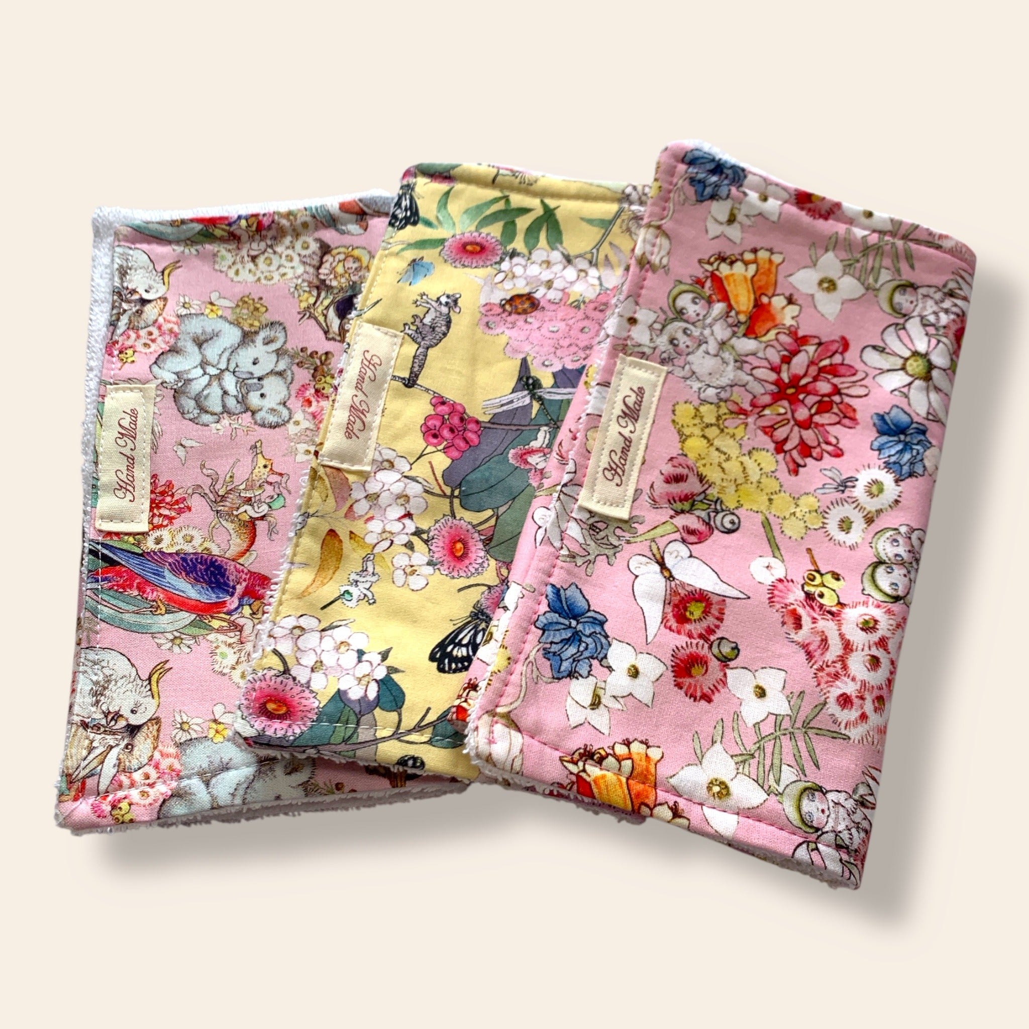 Set of 3 Baby Burp Cloths - Gift Set