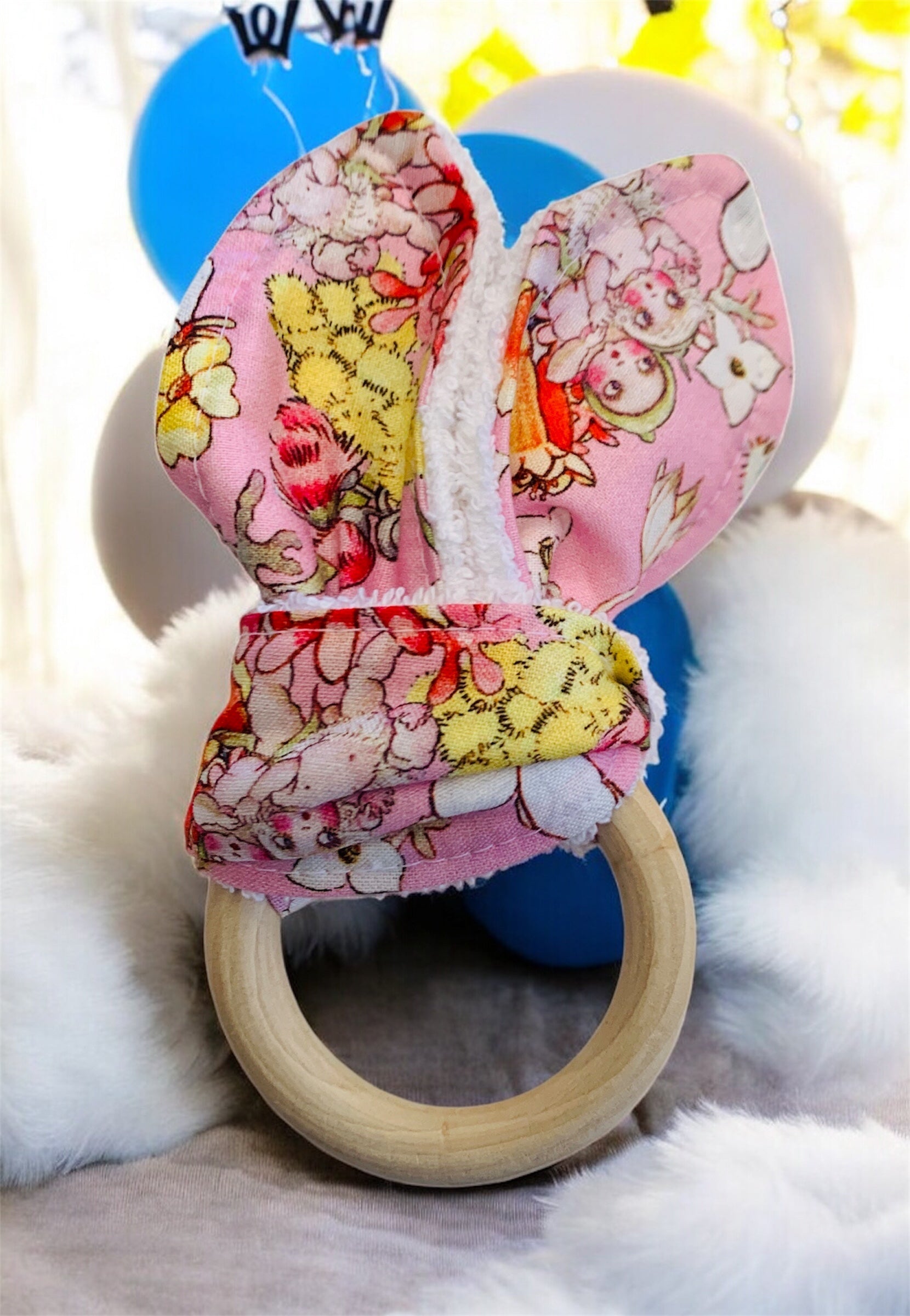 Wooden Bunny Ears Teething Ring