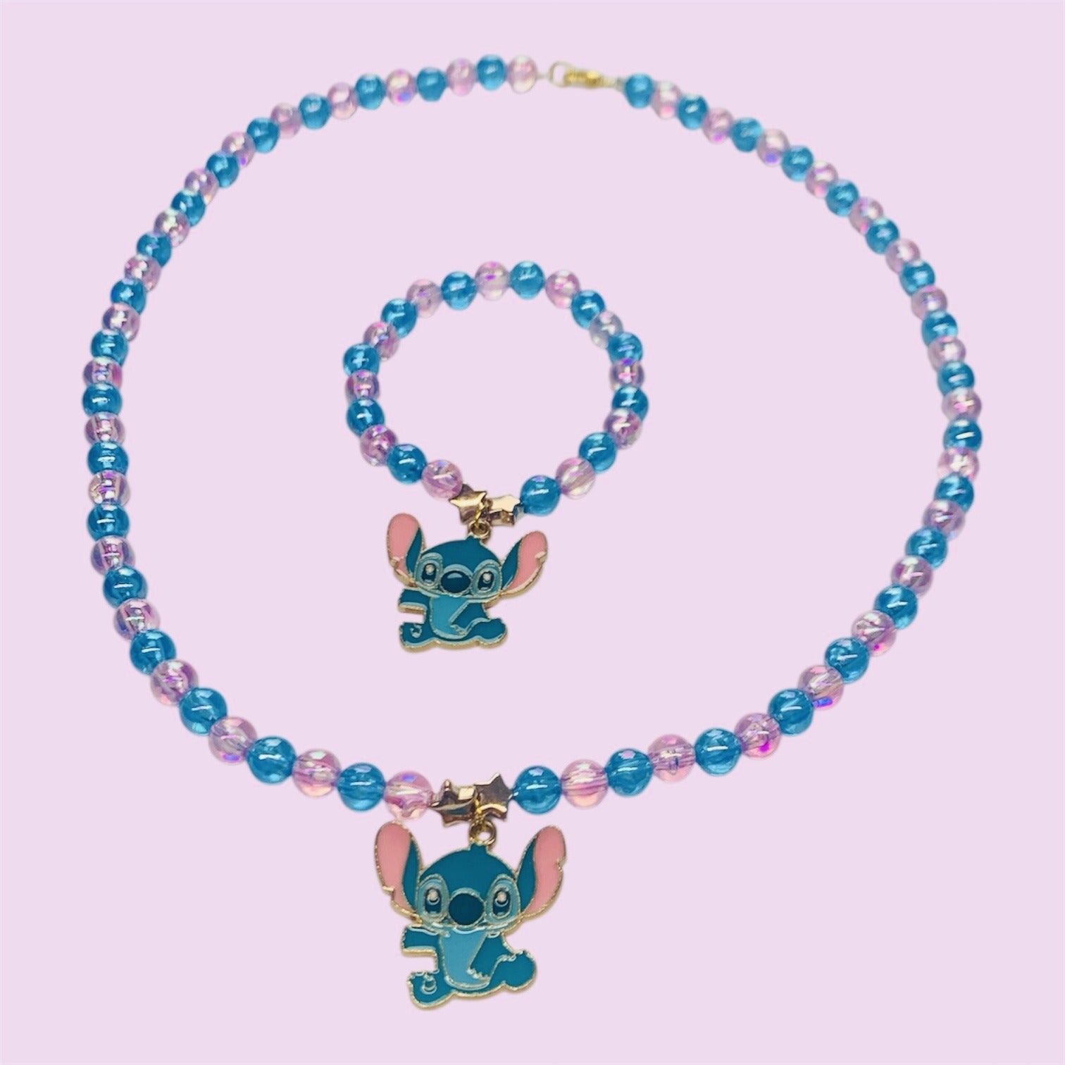 Magical Jewellery Set Stitch in Pink & Blue- Lilo & Stitch