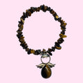 Tiger's Eye Bracelet with Angel charm