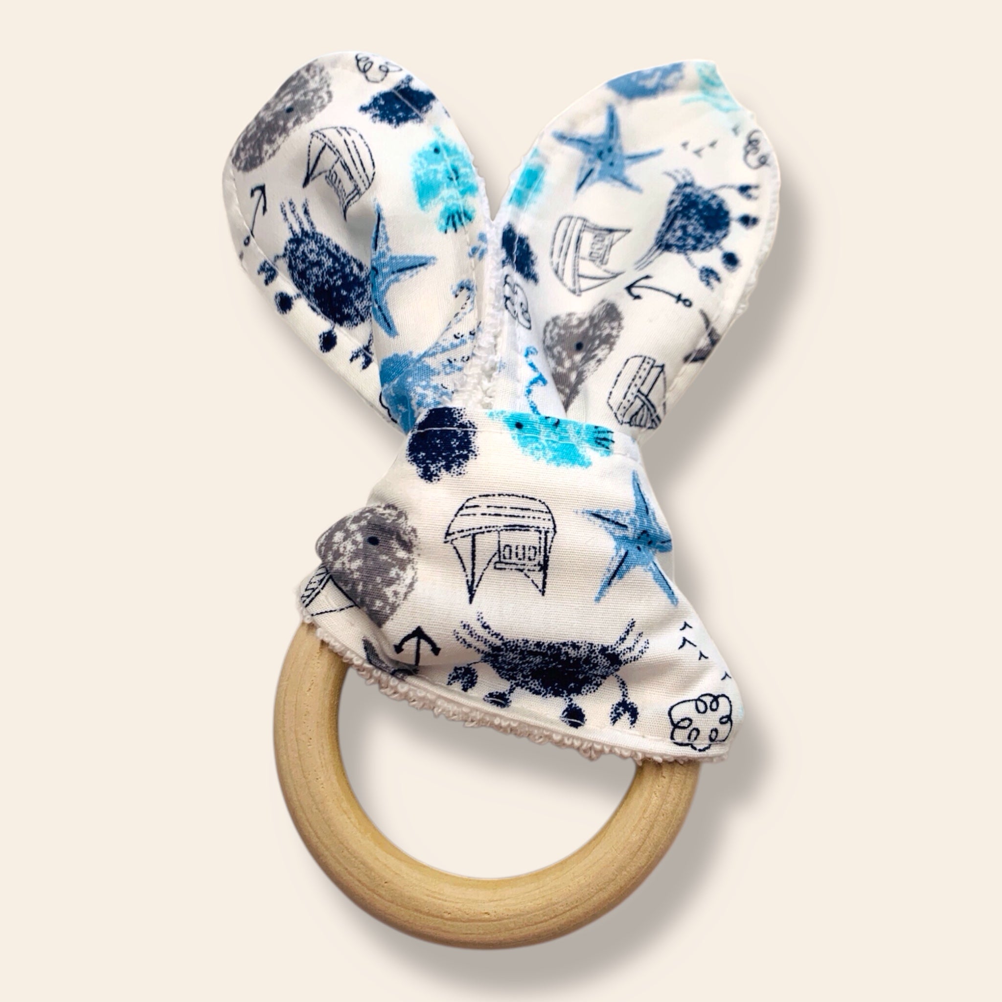 Wooden Bunny Ears Teething Ring