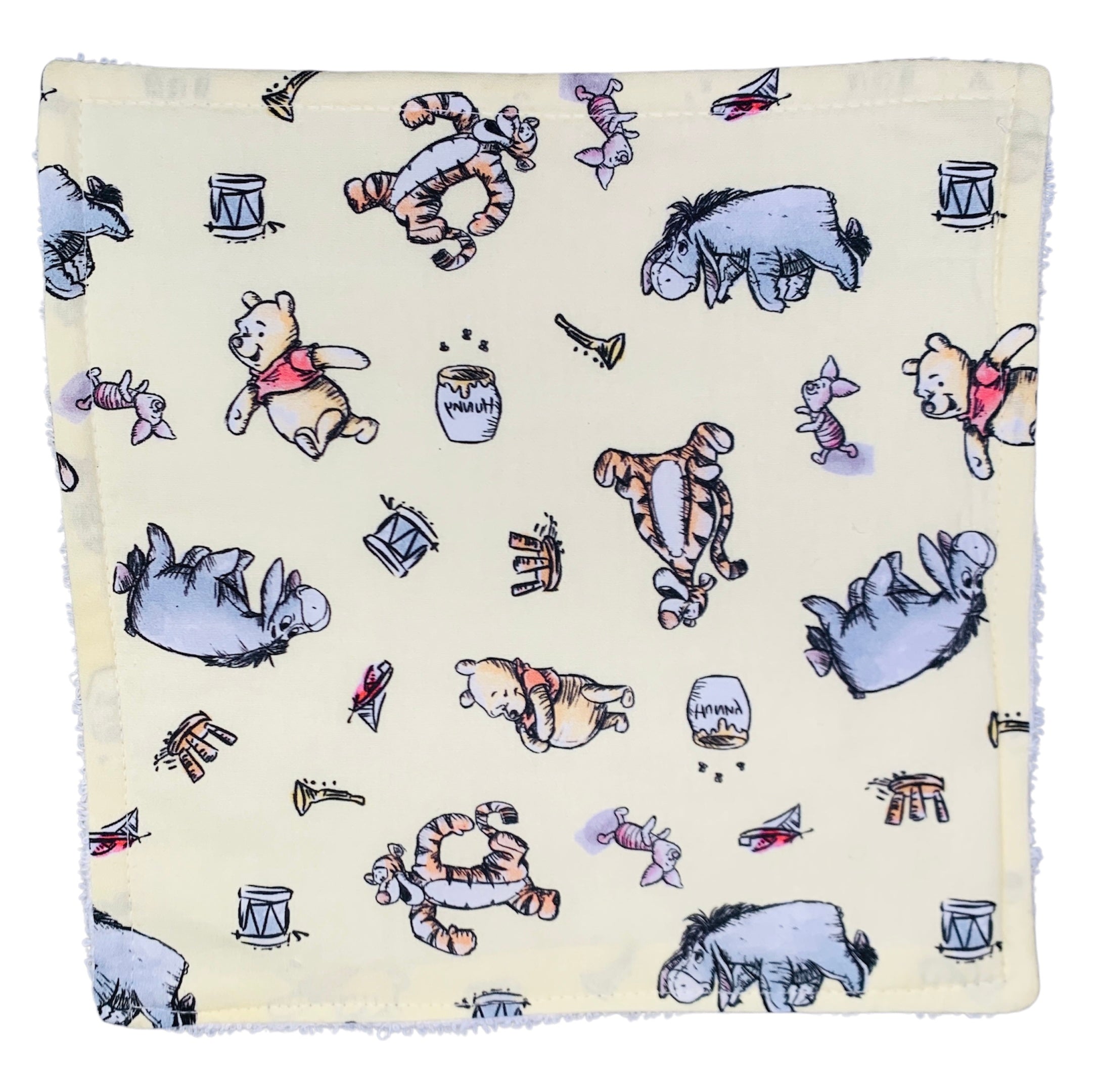 Character Print Wash Cloth - Soft White Towelling