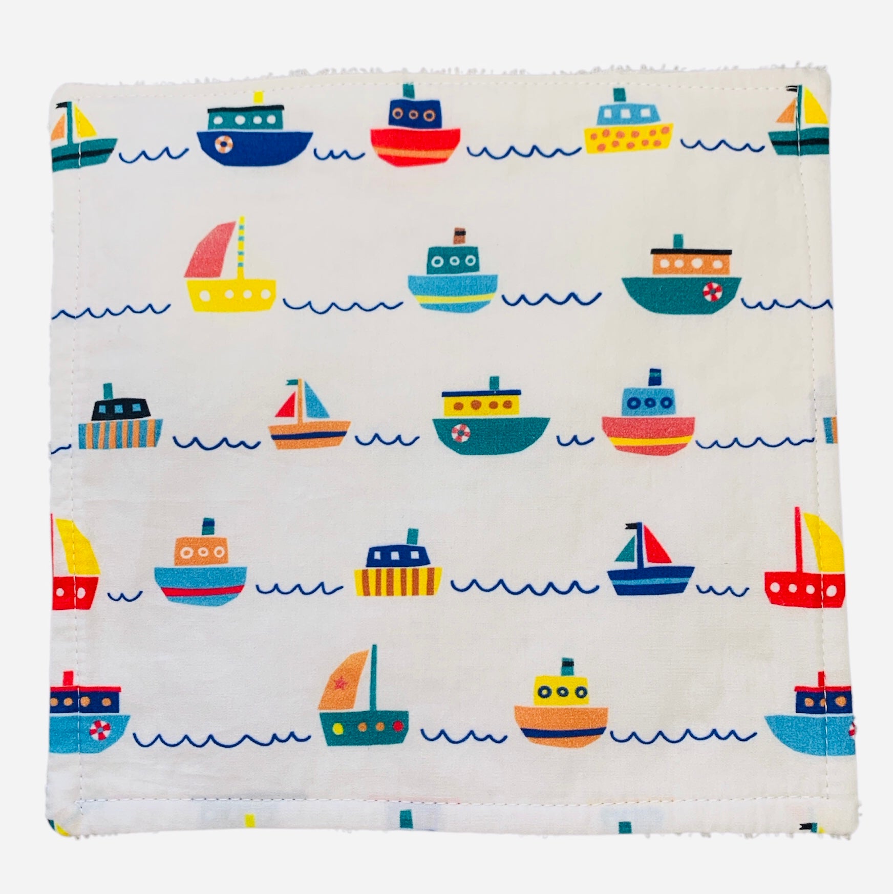 Character Print Wash Cloth - Soft White Towelling
